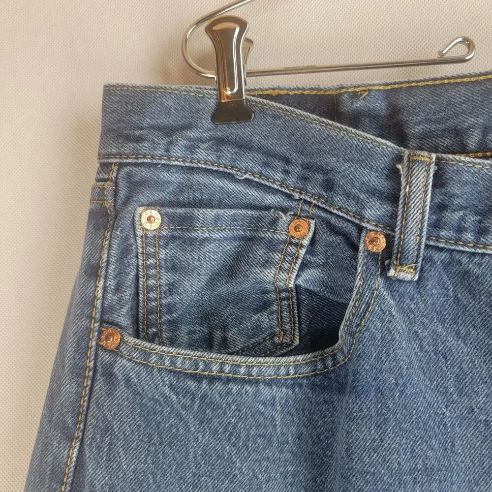 Levi's 501 XX Mens 40x34 Blue Medium Wash Button Fly Straight Leg Jeans